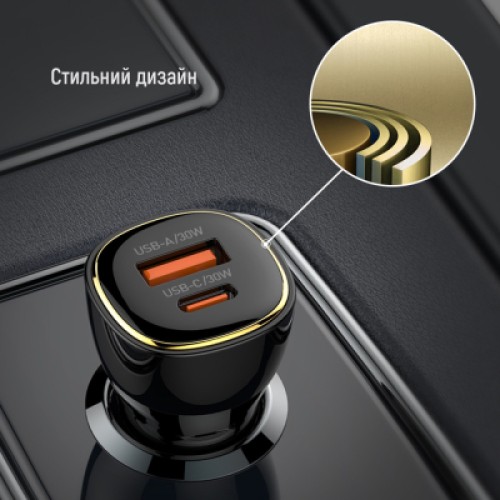 Зарядное устройство ColorWay PowerDelivery PPS USB (USB-A + USB-C) (60W) Black (CW-CHA046PD-BK)