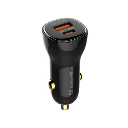 Зарядное устройство ColorWay PowerDelivery PPS USB (USB-A + USB-C) (60W) Black (CW-CHA046PD-BK)