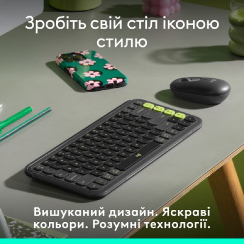 Клавиатура Logitech POP Icon Keys Bluetooth UA Graphite (920-013157)