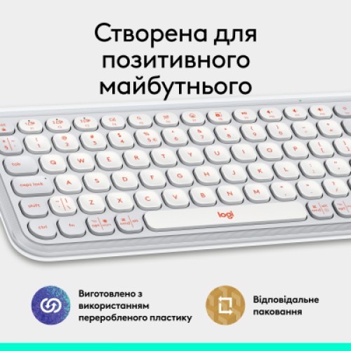 Клавиатура Logitech POP Icon Keys Bluetooth UA Off-White (920-013072)