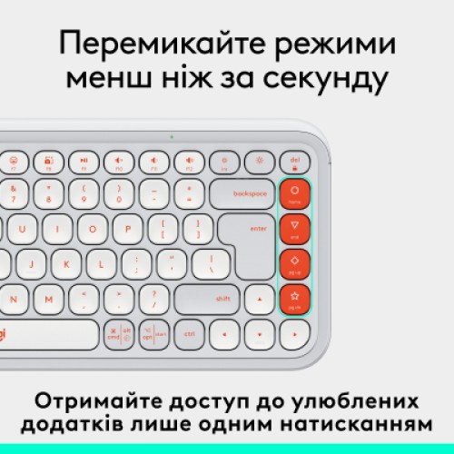 Клавиатура Logitech POP Icon Keys Bluetooth UA Off-White (920-013072)