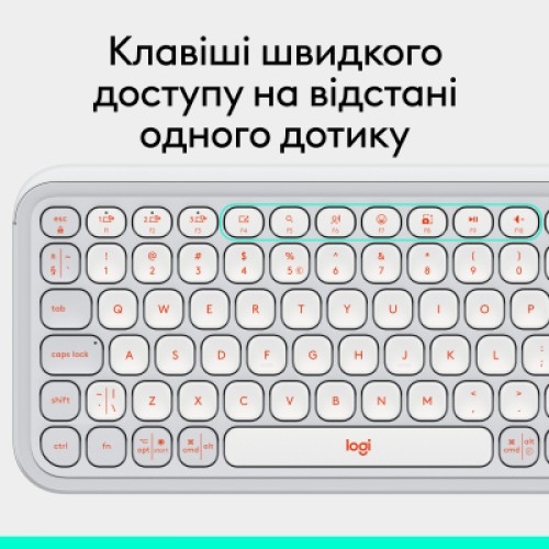 Клавиатура Logitech POP Icon Keys Bluetooth UA Off-White (920-013072)