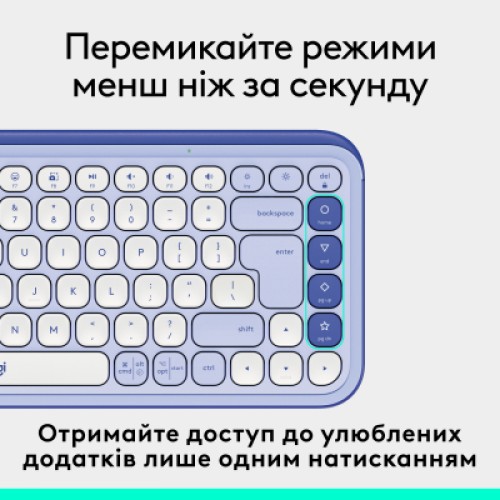Клавиатура Logitech POP Icon Keys Bluetooth UA Lilac (920-013074)