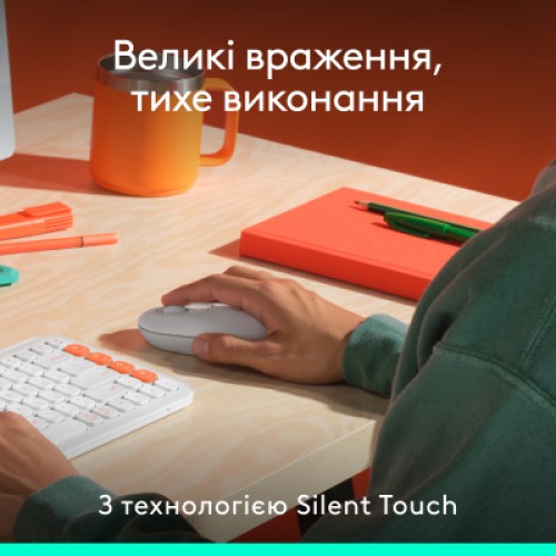 Мышка Logitech POP Mouse With Emoji Bluetooth Off-White (910-007411)