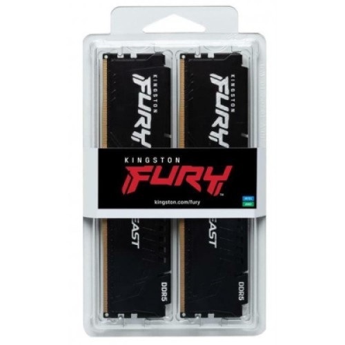 Модуль памяти для компьютера DDR5 32GB (2x16GB) 6000 MHz Fury Beast Black Kingston Fury (ex.HyperX) (KF560C36BBE2K2-32)