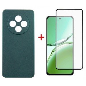 Чехол для мобильного телефона Dengos Oppo Reno 12 F/FS Soft + glass (Green) (DG-KM-115)