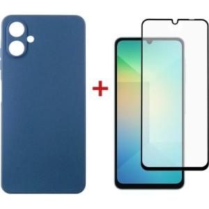 Чехол для мобильного телефона Dengos Samsung Galaxy A06 Carbon + glass (Blue) (DG-KM-114)