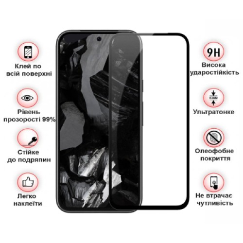 Стекло защитное BeCover Google Pixel 8a Black (711663)