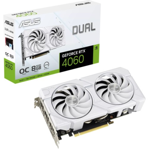 Видеокарта ASUS GeForce RTX4060 8Gb DUAL OC WHITE EVO (DUAL-RTX4060-O8G-EVO-WHITE)
