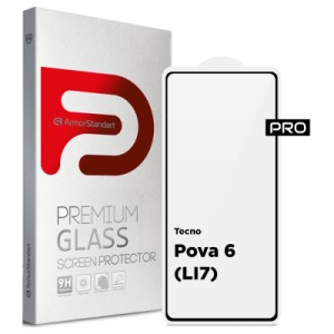 Стекло защитное Armorstandart Pro Tecno Pova 6 (LI7) Black (ARM78228)