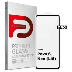 Стекло защитное Armorstandart Pro Tecno Pova 6 Neo (LI6) Black (ARM78227)
