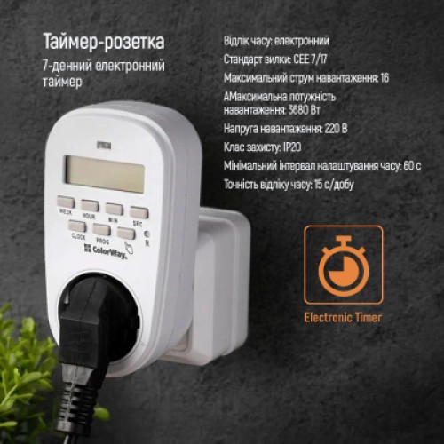 Умная розетка ColorWay CW-STE01-7D