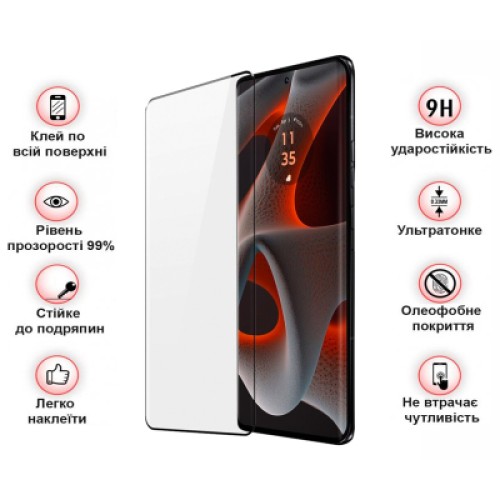 Стекло защитное BeCover Motorola Edge 50 Pro Black (712346)