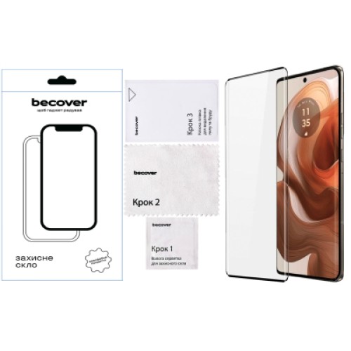 Стекло защитное BeCover Motorola Edge 50 Ultra Black (712345)