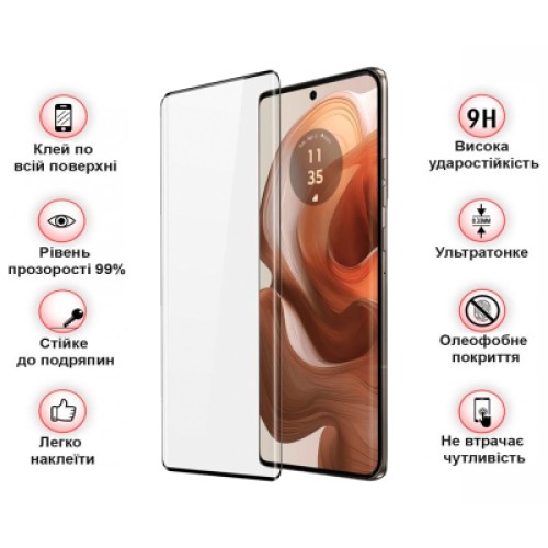 Стекло защитное BeCover Motorola Edge 50 Ultra Black (712345)