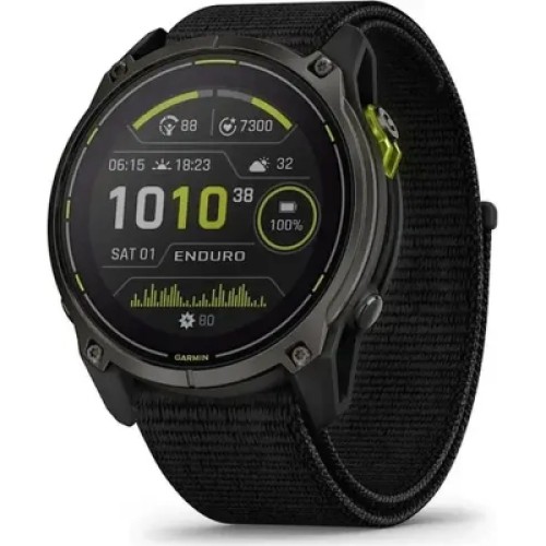 Смарт-часы Garmin Enduro 3, Crbn Gry DLC Ti w/Blk Sport Loop Band, GPS (010-02751-01)