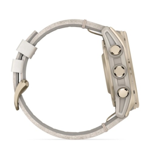 Смарт-часы Garmin fenix 8 43mm, AMOLED, Saph, SftGldSS/FogGryLeatherBnd, Excl, GPS (010-02903-40)