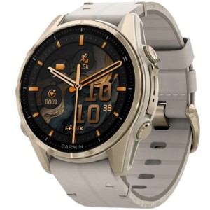 Смарт-часы Garmin fenix 8 43mm, AMOLED, Saph, SftGldSS/FogGryLeatherBnd, Excl, GPS (010-02903-40)