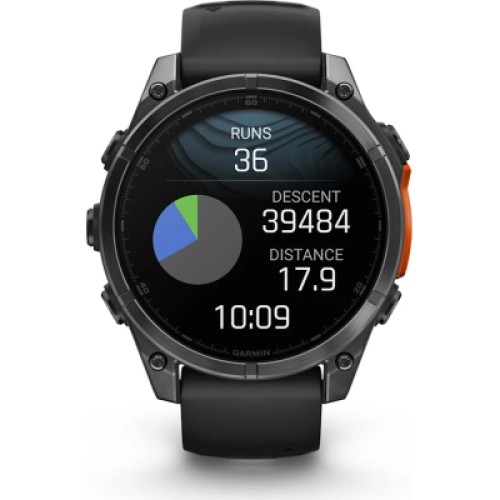 Смарт-часы Garmin fenix 8 47mm, AMOLED, Glass/SS, SlateGray Steel/Black, BlkBnd, GPS (010-02904-00)