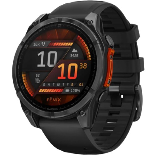 Смарт-часы Garmin fenix 8 47mm, AMOLED, Glass/SS, SlateGray Steel/Black, BlkBnd, GPS (010-02904-00)