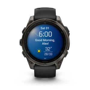 Смарт-часы Garmin fenix 8 47mm, AMOLED, Saph, CrbnGryTi/Blk, Blk/PebbleGryBnd, GPS (010-02904-21)