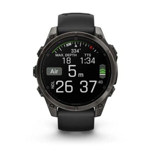 Смарт-часы Garmin fenix 8 47mm, AMOLED, Saph, CrbnGryTi/Blk, Blk/PebbleGryBnd, GPS (010-02904-21)