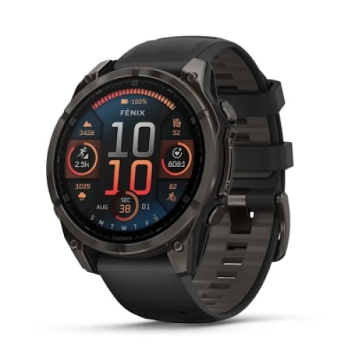 Смарт-часы Garmin fenix 8 47mm, AMOLED, Saph, CrbnGryTi/Blk, Blk/PebbleGryBnd, GPS (010-02904-21)