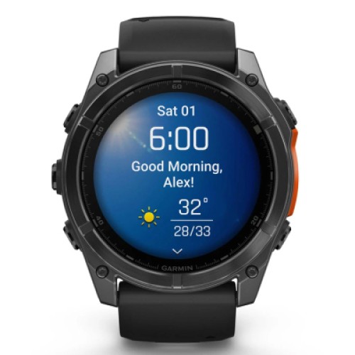 Смарт-часы Garmin fenix 8 51mm, AMOLED, Glass/SS, SlateGray Steel/Black,BlkBnd, GPS (010-02905-00)