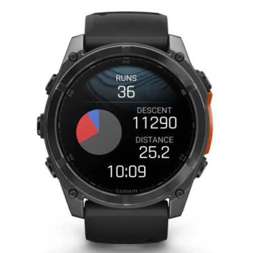 Смарт-часы Garmin fenix 8 51mm, AMOLED, Glass/SS, SlateGray Steel/Black,BlkBnd, GPS (010-02905-00)