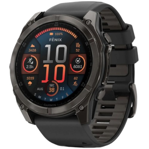 Смарт-часы Garmin fenix 8 51mm,AMOLED,Saph,CrbnGryTi/Blk,Blk/PebbleGryBnd (010-02905-21)