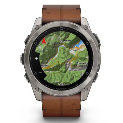 Смарт-часы Garmin fenix 8 51mm,AMOLED,Sapphire, Bare Ti, Blk/Chsnt Lthr (010-02905-40)