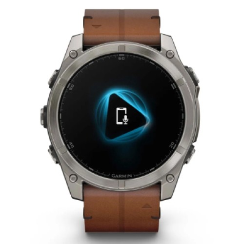 Смарт-часы Garmin fenix 8 51mm,AMOLED,Sapphire, Bare Ti, Blk/Chsnt Lthr (010-02905-40)