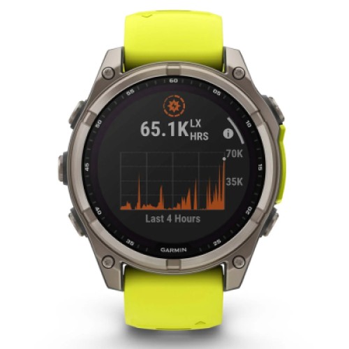 Смарт-часы Garmin fenix 8 47mm,Saph Solar, BareTi/Graphite,AmpYe/GrphBnd (010-02906-21)