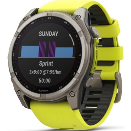 Смарт-часы Garmin fenix 8 51mm,Saph Solar, BareTi/Graphite,AmpYe/GrphBnd (010-02907-21)
