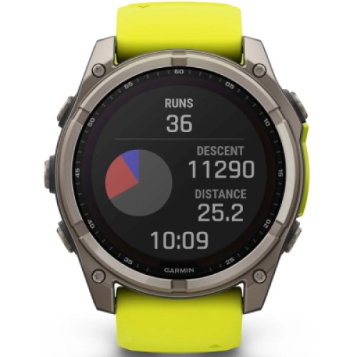 Смарт-часы Garmin fenix 8 51mm,Saph Solar, BareTi/Graphite,AmpYe/GrphBnd (010-02907-21)