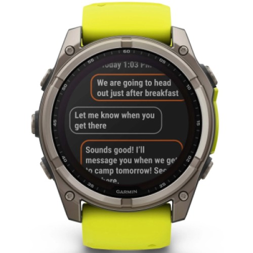 Смарт-часы Garmin fenix 8 51mm,Saph Solar, BareTi/Graphite,AmpYe/GrphBnd (010-02907-21)