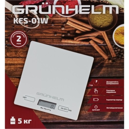 Весы кухонные Grunhelm KES-01W