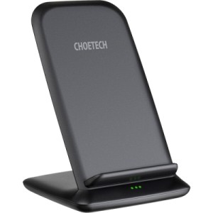 Зарядное устройство Choetech 15W Fast Wireless Charging Stand 2coils black (T555-F-BK)