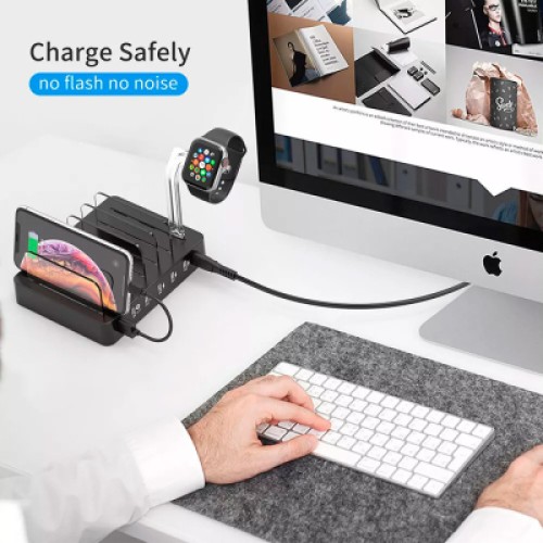 Зарядное устройство Choetech 6xUSB 68W Charing Station (6хUSB-A) 2xMicroUSB 2xLighting 2xUCB-C (Q3008-EU-BK)
