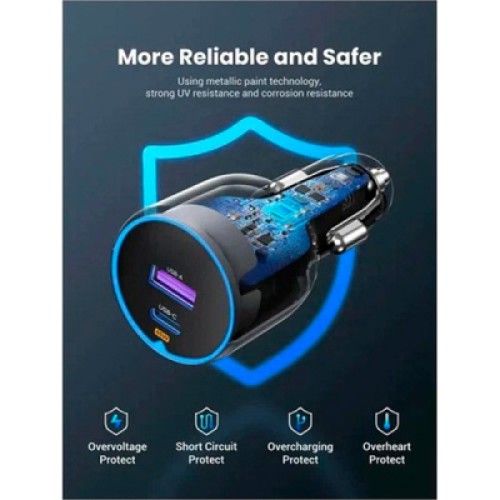 Зарядное устройство Ugreen 2xUSB 63W (USB-C+USB-A) QC3.0 (EC701) (35023)