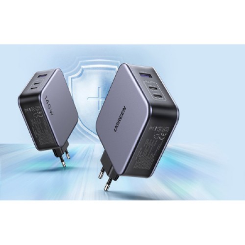 Зарядное устройство Ugreen 3xUSB 140W (2хUSB-C+USB-A) Gan CD289 with C to C Cable 1.5m (90549)