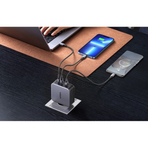 Зарядное устройство Ugreen 3xUSB 140W (2хUSB-C+USB-A) Gan CD289 with C to C Cable 1.5m (90549)