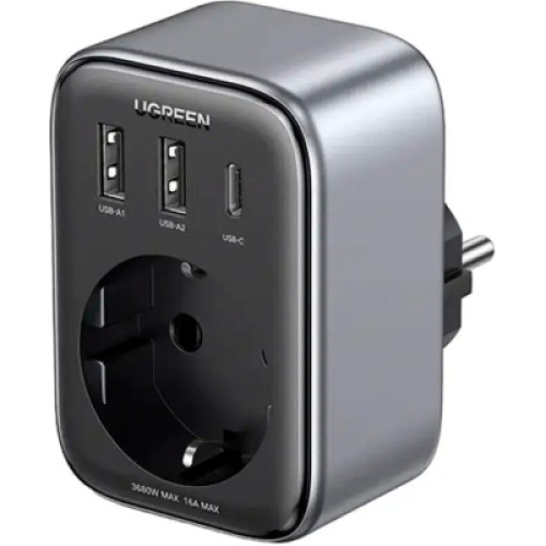 Зарядное устройство Ugreen 3xUSB 30W Outlet Extender (2хUSB-A+USB-C) CD314 (90613)