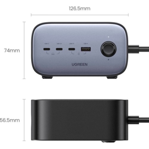 Зарядное устройство Ugreen 4xUSB 100W Nexode Pro (3хUSB-C+USB-A+2хSchuko) CD270 (60167)