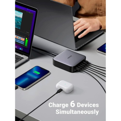 Зарядное устройство Ugreen 6xUSB 200W (4хUSB-C+2xUSB-A) Gan CD271 (40914)