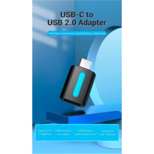 Переходник USB 2.0 Type-C to USB AF (OTG) VENTION (CDTB0)