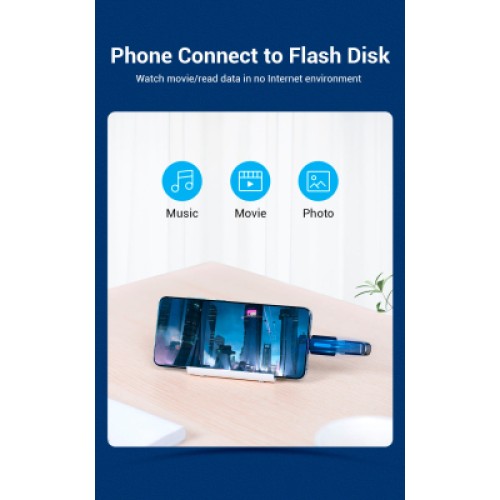 Переходник USB 2.0 Type-C to USB AF (OTG) VENTION (CDTB0)