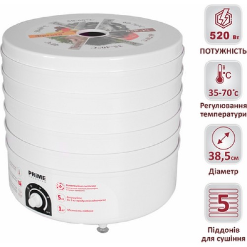 Сушка для овощей и фруктов PRIME Technics PFD 502 W
