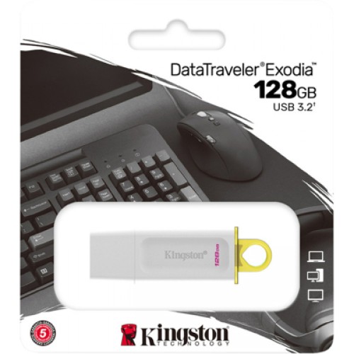 USB флеш накопитель Kingston 128GB DataTraveler Exodia White USB 3.2 Gen 1 (KC-U2G128-5R)