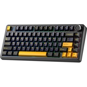 Клавіатура Aula F75 Gasket Greywood V3 switch Hot-Swap PBT Wireless/Bluetooth/USB Black (6948391208626)